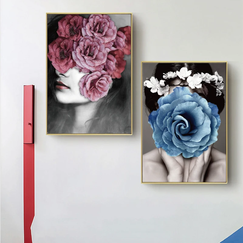 Abstract Flower Avatar Girl Printed Canvas Painting Wall Art Prints Modern Style Cuadros Poster Home Decoration Photo pop | Дом и сад