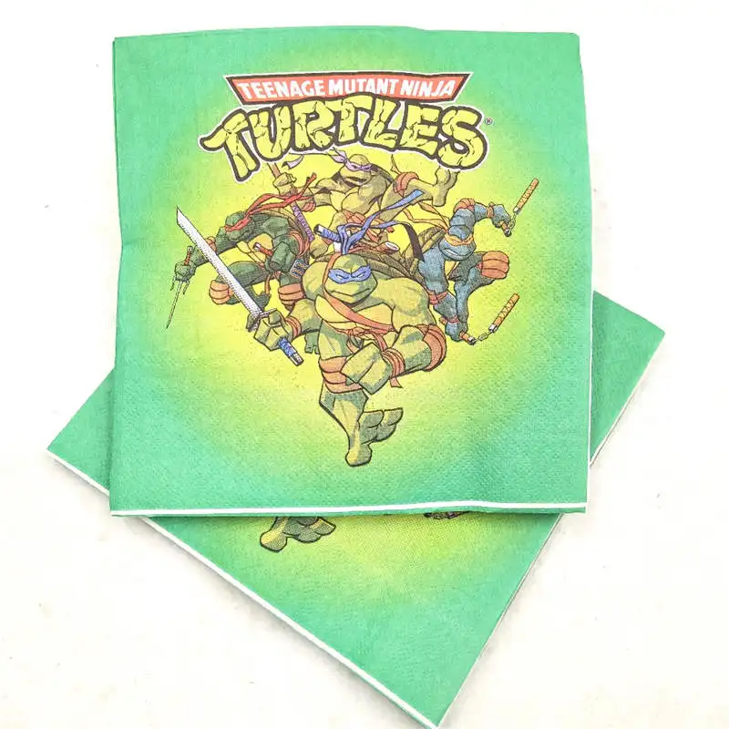 Napkin 20pcs Подростковые мутанты Черепашки Ниндзя вечерние принадлежности Kis одноразовая посуда скатерть тарелки чашки, ребенок, душ украшения для вечеринок - Цвет: Napkin 20pcs