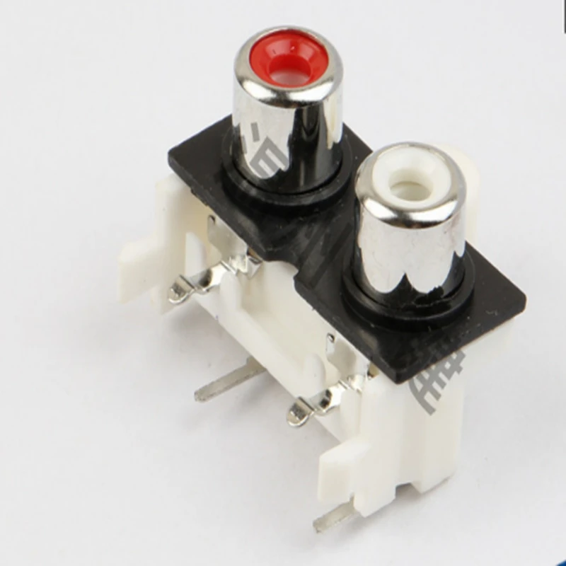 10pcs AV concentric socket 4-foot RCA 2-hole PCB welded audio video Lotus AV2-8.4-10 | Обустройство дома