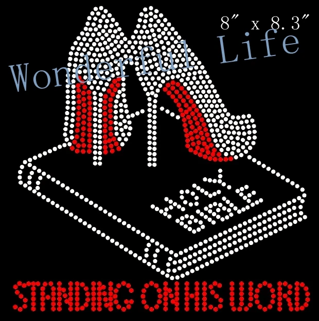 Бесплатная доставка стоя на его слове (красный текст) Священная Библия каблуки