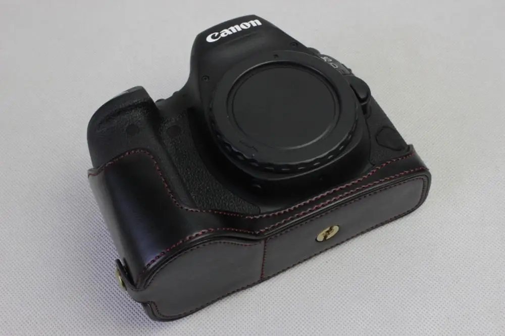 Половина PU кожаный чехол сумка ручка Крышка Buttom для Canon EOS 6D Mark II 6DII 6DM2|Сумки