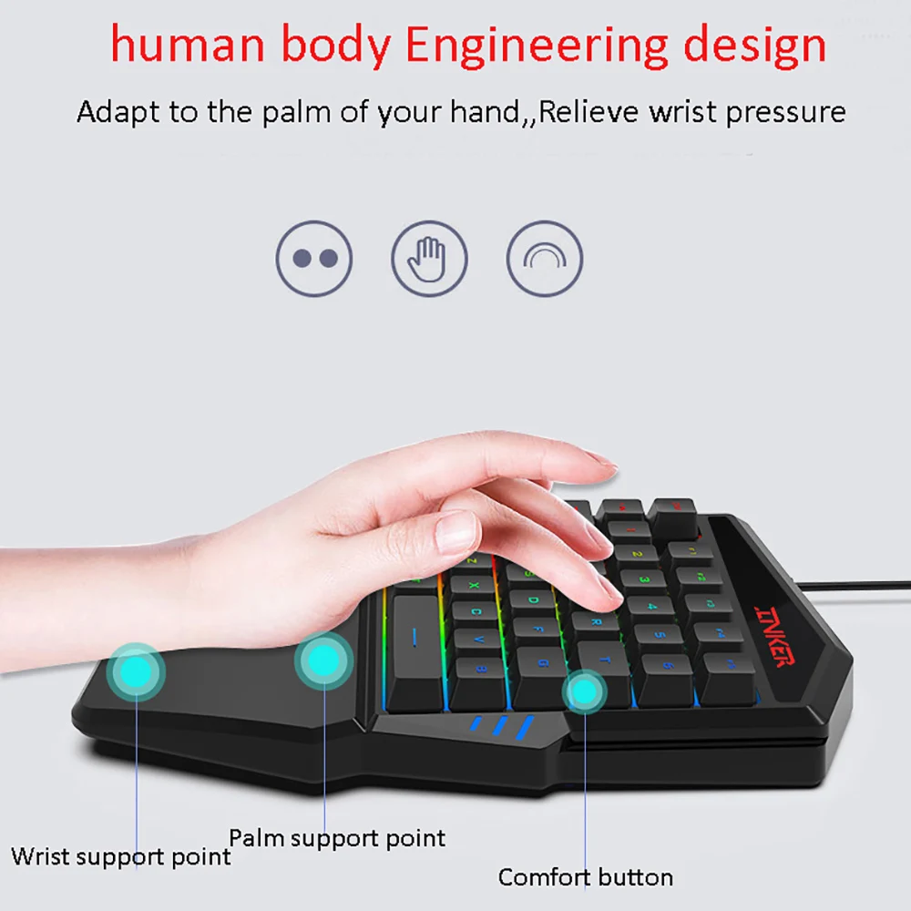 Механическая мини клавиатура с 35 клавишами игровая Проводная teclado gamer