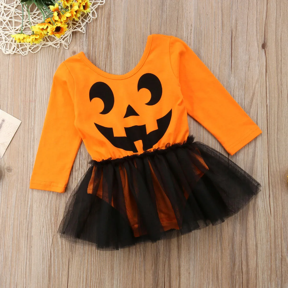 Детский праздничный комбинезон из тюля на Хэллоуин для новорожденных девочек с