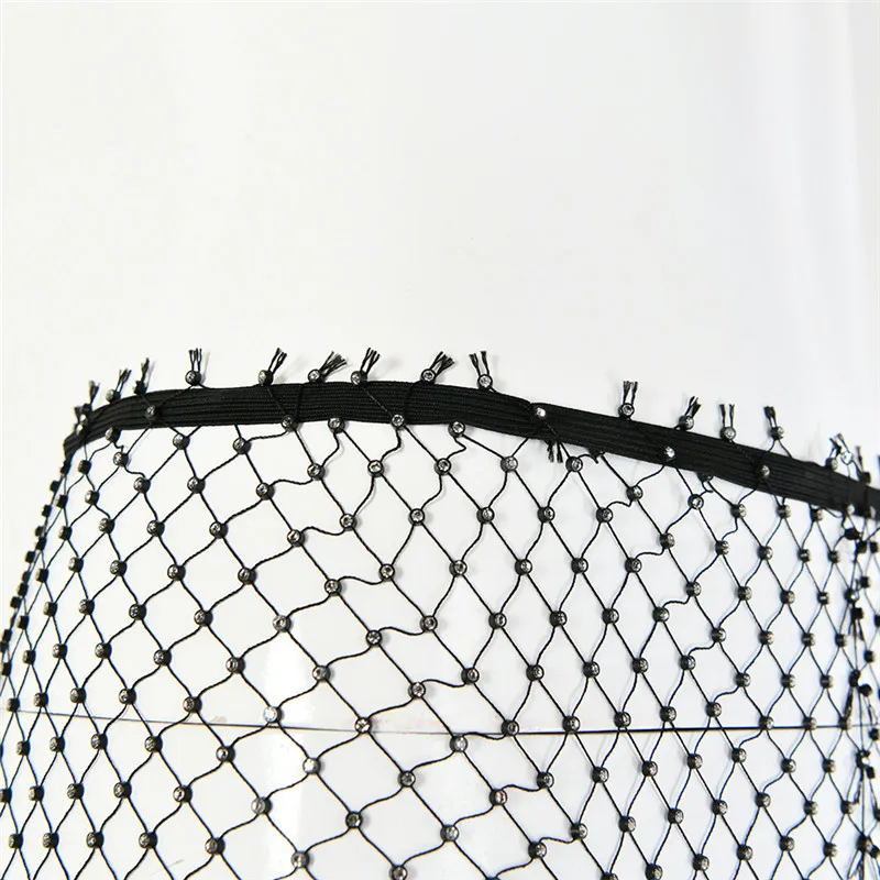 Женские сетчатые брюки туника прозрачные вечерние Брюки с вырезами стразами и