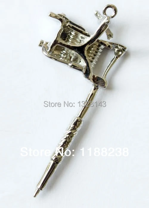 Тату пистолет ожерелье Серебряный тон Винтажный стиль 1 шт мини тату машина