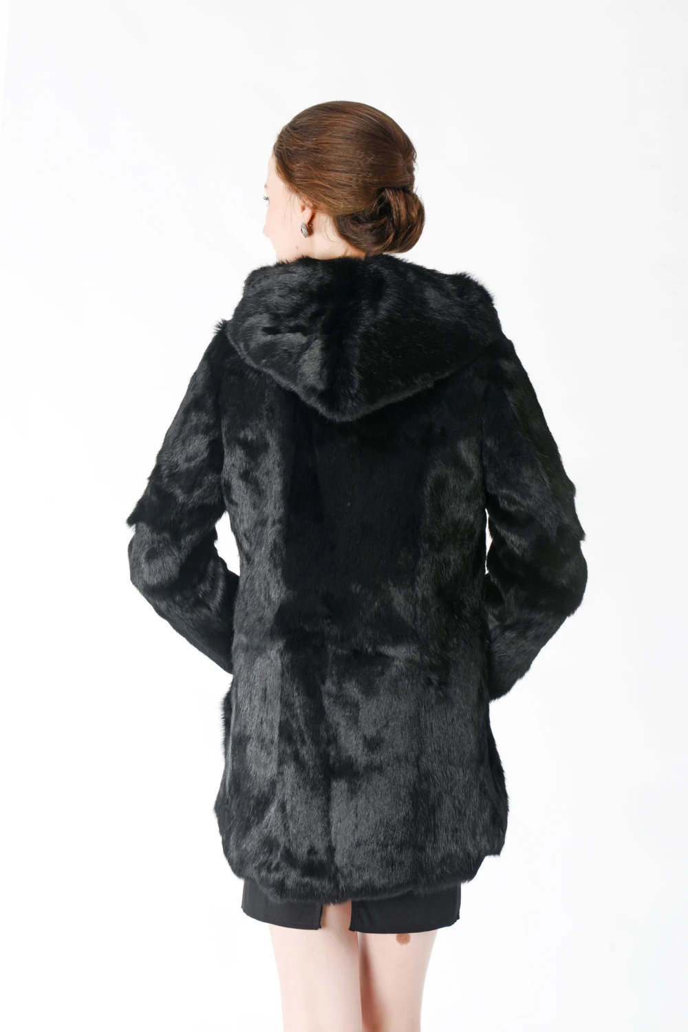 Новое поступление Женская куртка с капюшоном роскошная из натурального