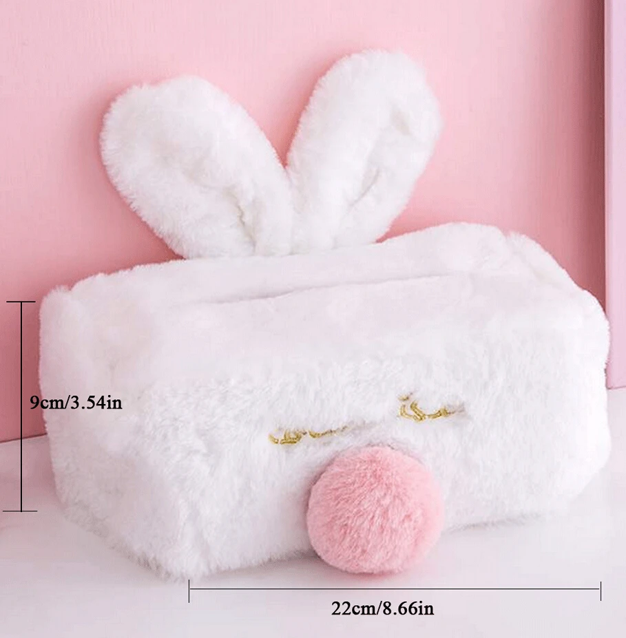 Tissue box Обложка сладкий розовый белый плюш кролик tissue box Прочный домашний Автомобиль Отель Держатель Для Бумажных Салфеток домашний кухонный Органайзер