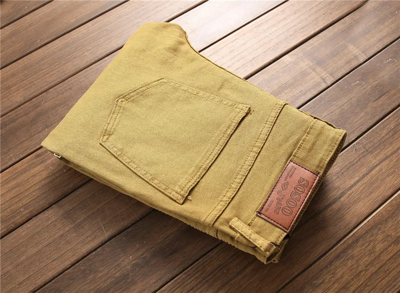 2017 New Fashion Mens Ripped Biker Jeans Pants With Holes Stretchy Distressed Motorcycle Denim Trousers Side Zipper Khaki | Мужская