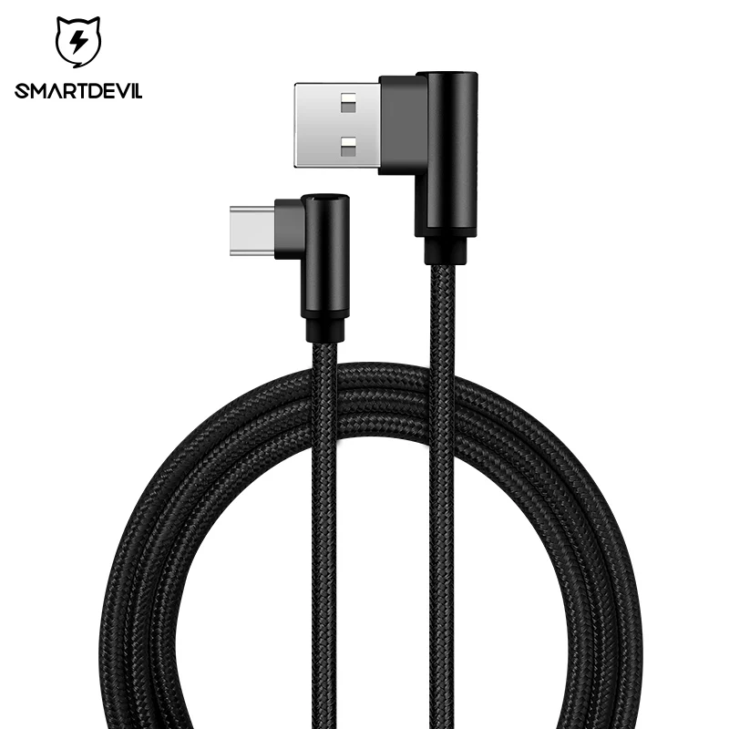 USB кабель SmartDevil 90 градусов type c универсальный адаптер для быстрой зарядки и