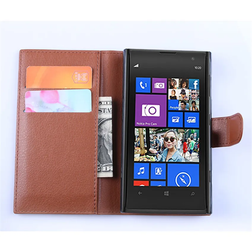 Защита Роскошная печать личи из искусственной кожи чехол для Nokia Lumia 1020 Чехол Флип Стенд Бумажник телефон оболочка задняя крышка с держатель для карт