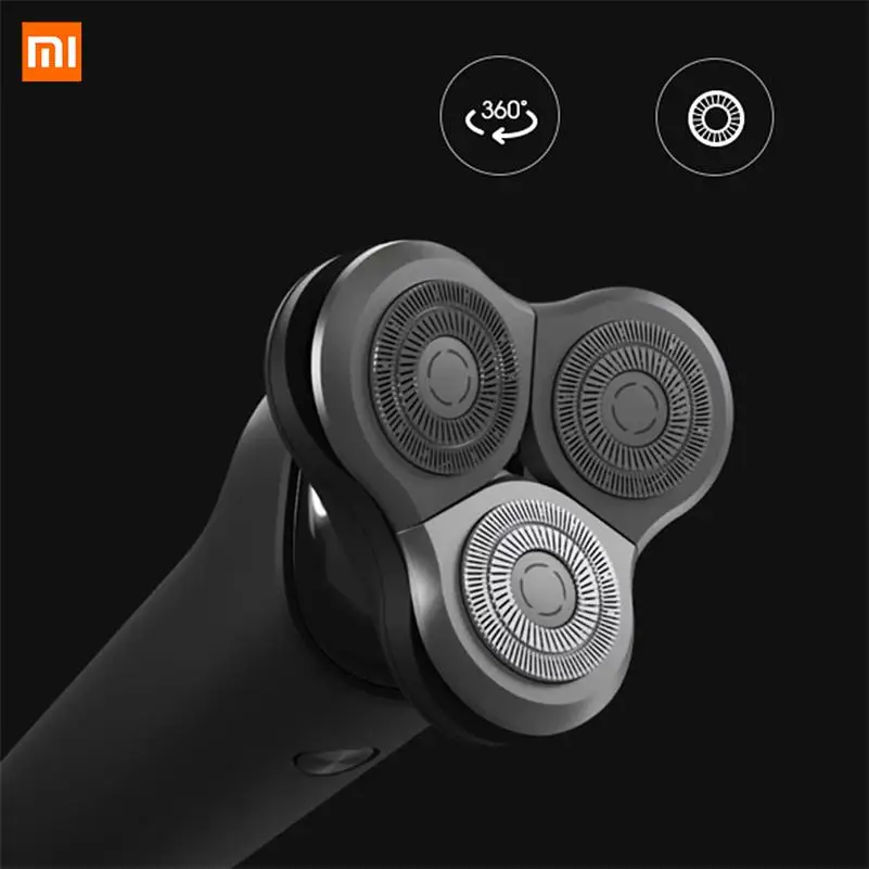 Xiaomi Mijia, электрическая бритва для бритья, USB, быстрая зарядка, Xiaomi Shave, 3 головки, гибкий поплавок для бритья, Xiami, электрическая бритва для мужчин, Xiomi - Цвет: Black