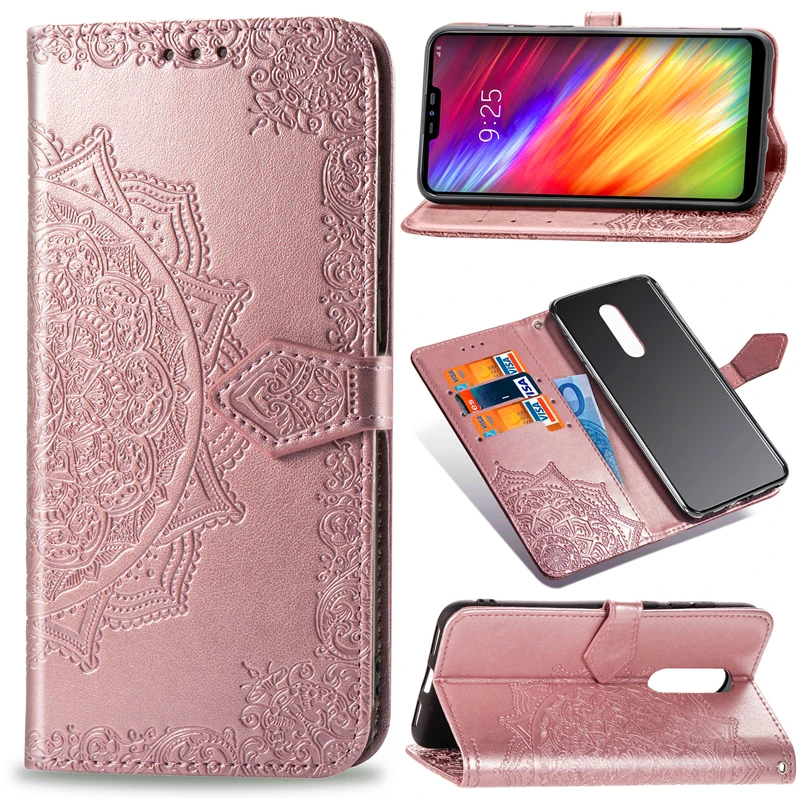 

For Cover LG Q9 Case Embossed Printed Leather Wallet Flip Cover For LG Q9 Silicone Rubber Bumper Phone Bag Case For LG Q9 Coque