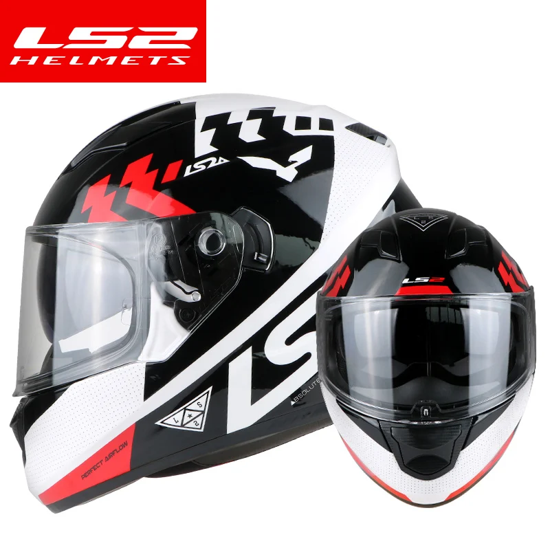 LS2 ff328 moto rcycle шлем с внутренним солнцезащитным козырьком двойной объектив полный шлем без подушки безопасности шлем moto capacete точка утверждения - Цвет: Red conductor