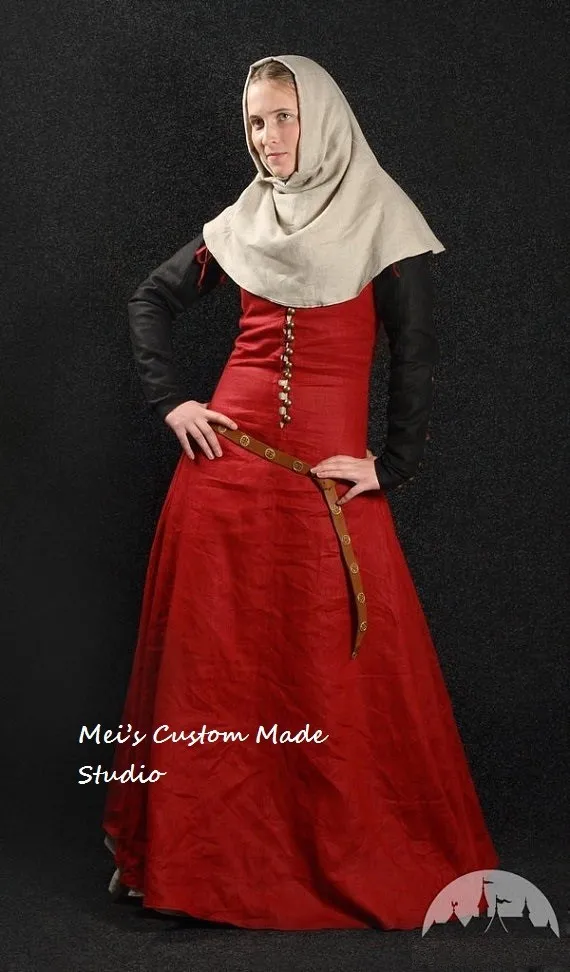 Изготовленное на заказ средневековое платье монахии с отстегивающимися