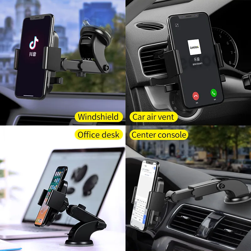 LEEIOO Car Phone Holder For In 360 Degree Rotatable No Magnetic Mobile Universal Smartphone Cell Support | Мобильные телефоны и