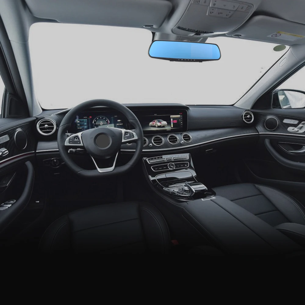 ONEVER Full HD 1080P Автомобильный видеорегистратор Камера авто 4,3 дюймов зеркало заднего вида цифровой видеорегистратор двойной объектив регистратор видеокамера
