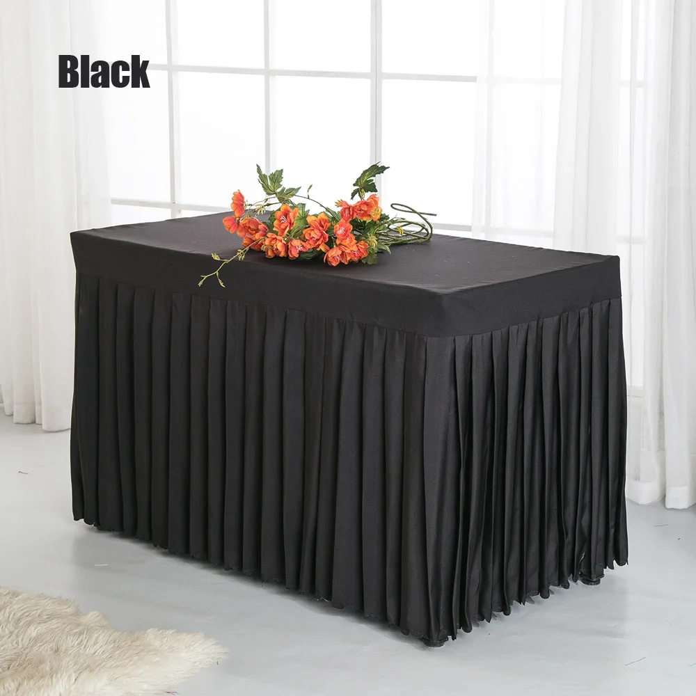 1 шт. заказной однотонный белый черный синий стол для приемной конференции юбка