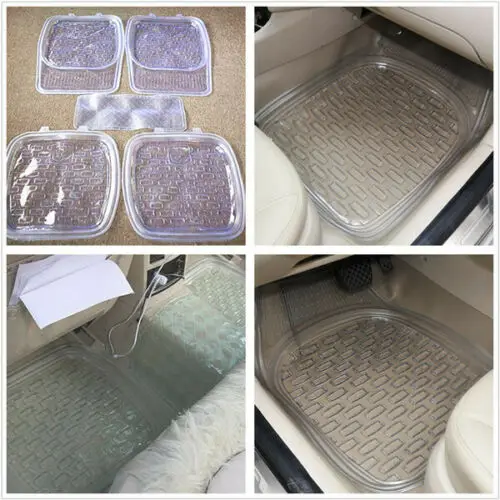 Универсальный 5 шт./компл. автомобильный коврик из прозрачного ПВХ Передний +
