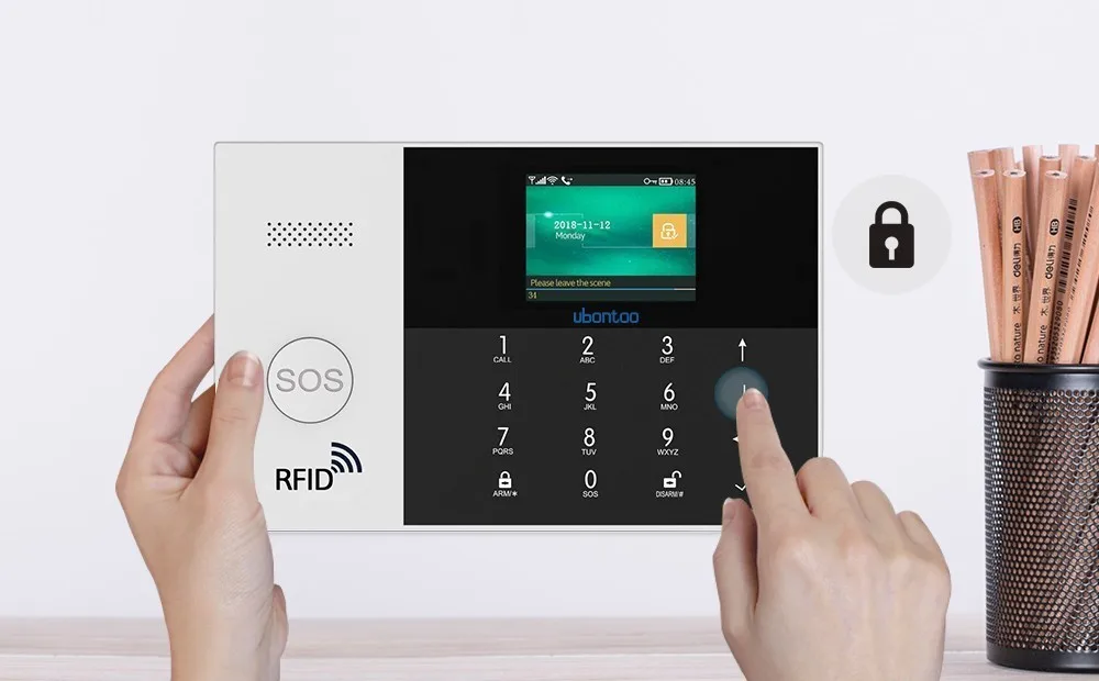 Ubontoo беспроводной охранный датчик домашней безопасности wifi RFID SIM GSM сигнализация Система IOS Android приложение управление ЖК Сенсорная клавиатура