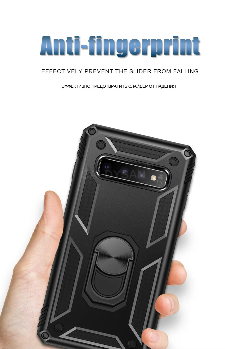 Роскошный армированный силиконовый чехол-бампер для samsung Galaxy S8, S9, S10 Plus, S10e, автомобильный держатель, кольцевой чехол, Note 8, 9, 10, противоударный чехол