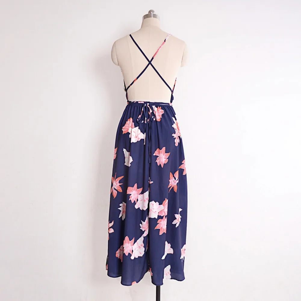 Vestidos verano 2018 женское летнее платье сексуальное с открытой спиной без рукавов
