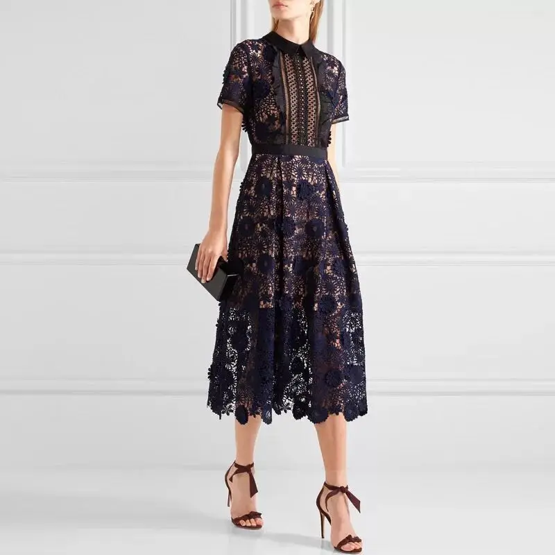 Женское подиумное платье для автопортрета Новое поступление 2018 летнее средней