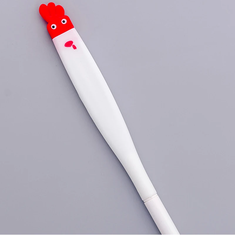 white 1 шт., креативная Милая плоская голова, божья коровка, мультипликационная гелевая ручка, пчела, курица, мягкая ручка для подписи, Zakka, офисный материал, школьные принадлежности - Цвет: white