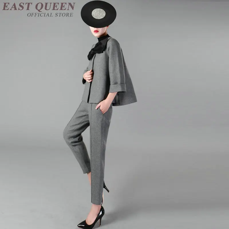 Женский Повседневный облегающий Костюм двойка блейзер с рукавом три четверти и