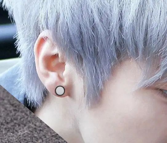 Круглые серьги-гвоздики в виде штанги из нержавеющей стали стиле панк серьги с