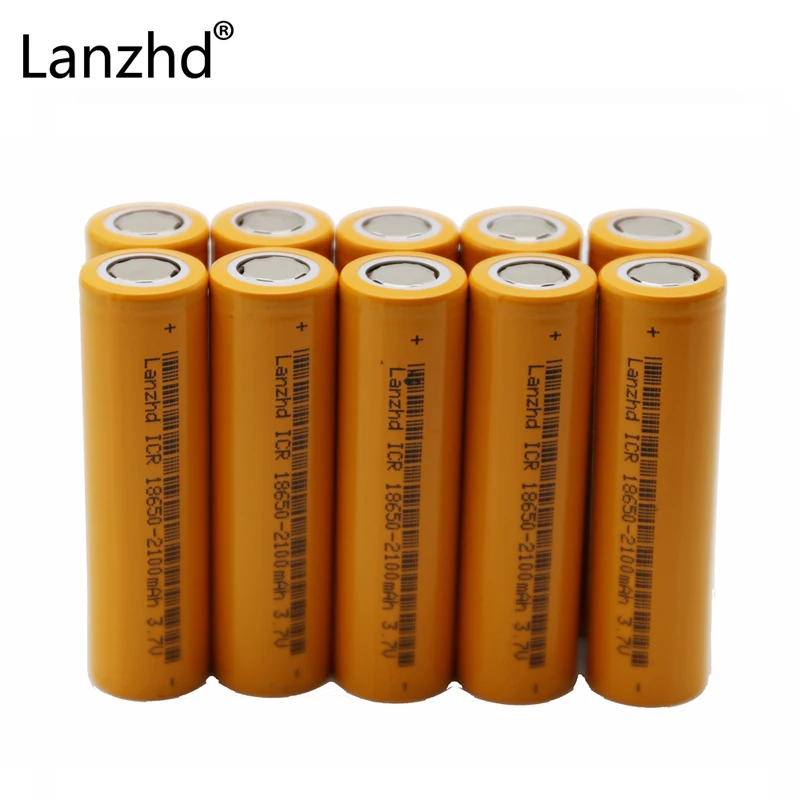 

10PCS battery for sanyo 18650 Rechargeable Batteries 100% Original 18650 battery 3.7v 2100mAh Li-ion Battery for flashlight