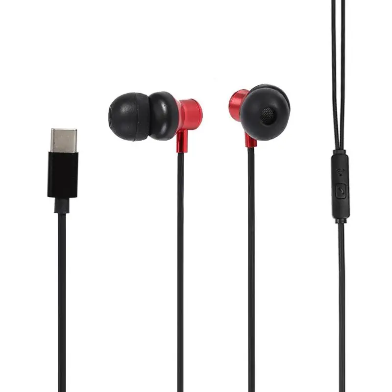 VODOOL Тип C USB наушники Стерео тяжелый бас спортивные высокое качество в ухо с