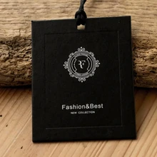 700gsm black card tag  debossing  / embossing /stamp craft customized garment label  swing hangtag price tag 