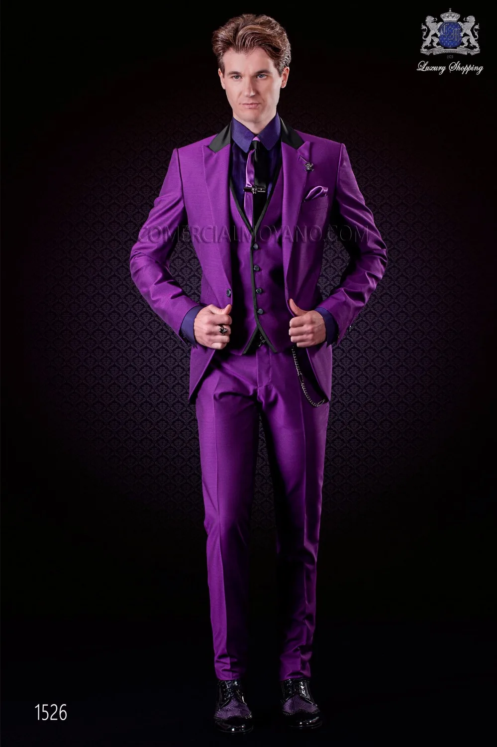

Latest Coat Pant Designs Purple Italian Men Suit Slim Fit 3 Piece Prom Tuxedo Custom Suits Groom Gentle Blazer Terno Masuclino 3