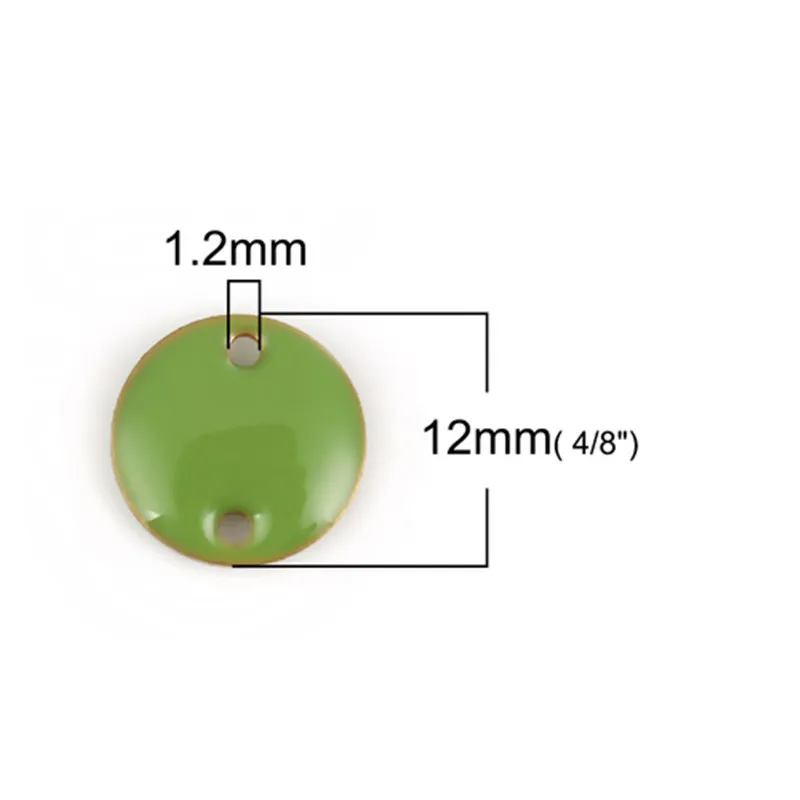 DoreenBeads модные медные эмалированные разъемы с блестками круглые непокрытые