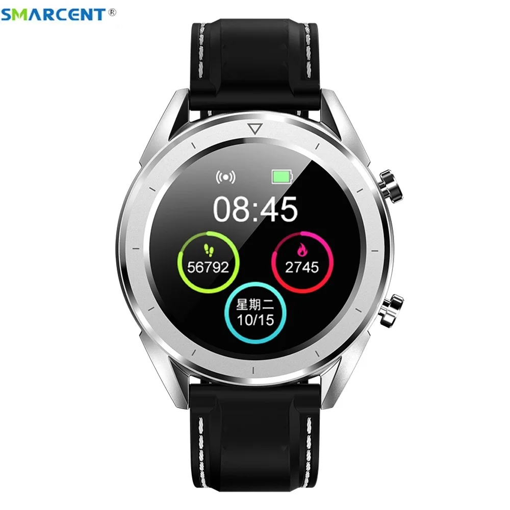 Смарт-часы Smarcent T28 ECG + PPG водонепроницаемые с поддержкой 11 языков и Пульсометром |