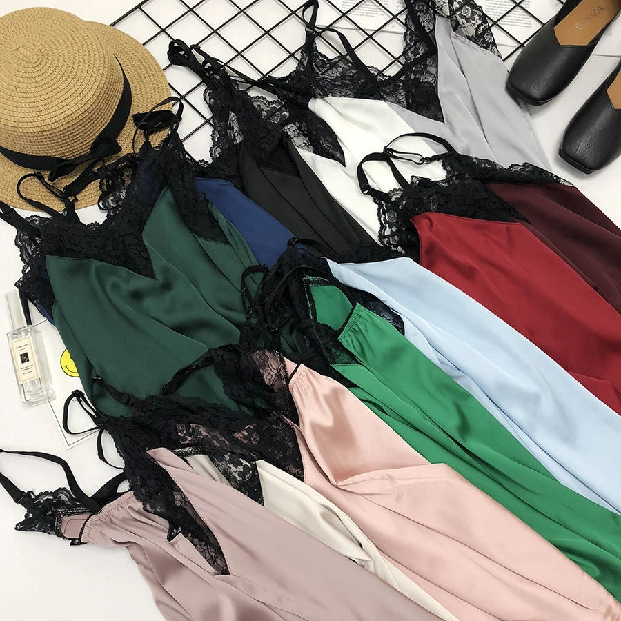 Женские топы летняя одежда маленький кружевной слинг для студенток сатиновые Sil v