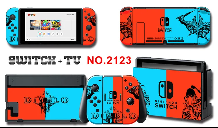 Для nintendo Switch Pain sticker консоль Dock Joy Con полное покрытие цветной бумажной кожи Закаленное стекло протектор экрана от 2000-2305