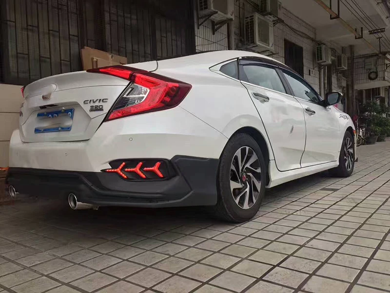 1 пара задних фонарей для Honda Civic светодиодный DRL задний бампер задние фары Тормозные огни Поворотная сигнальная лампа отражатель