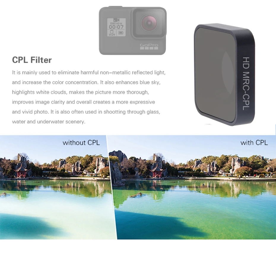 FOTOFLY Hero5/6/7 фильтр для камеры CPL/UV/ND 4 8 16/красный/пурпурный/желтый фильтры для GoPro Hero 5 6 7 черный аксессуары для экшн-камеры