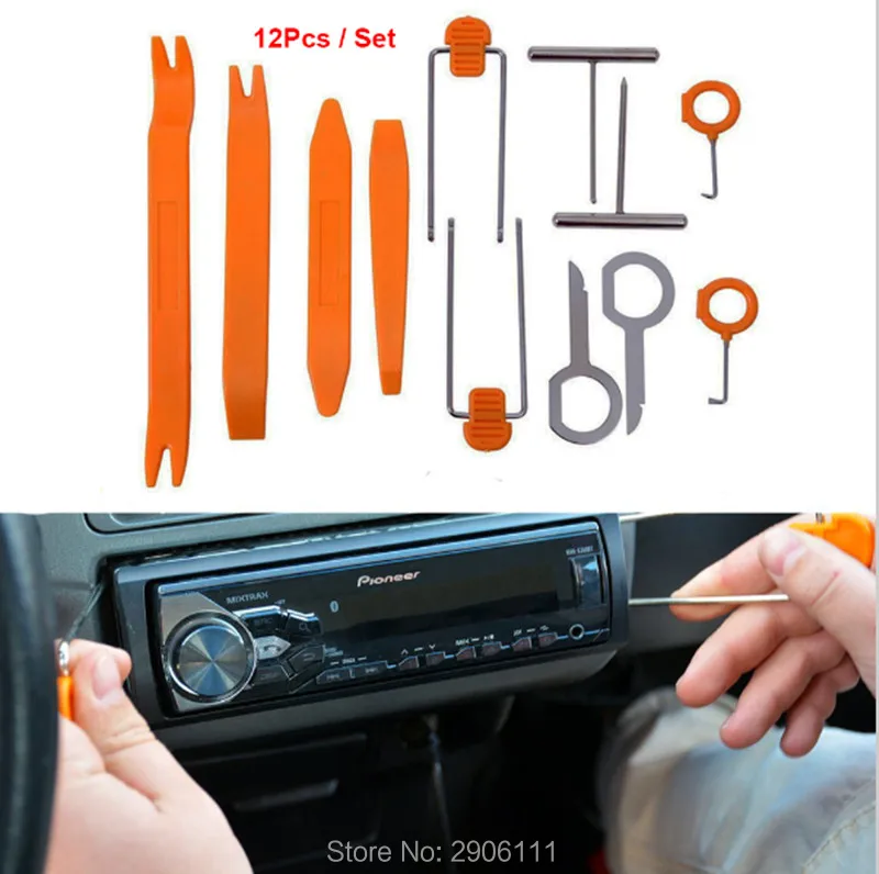 12pcs Car Stereo Installation Kits Radio Removal Tool for Mitsubishi outlander lancer pajero sport accessories car-styling | Автомобили и