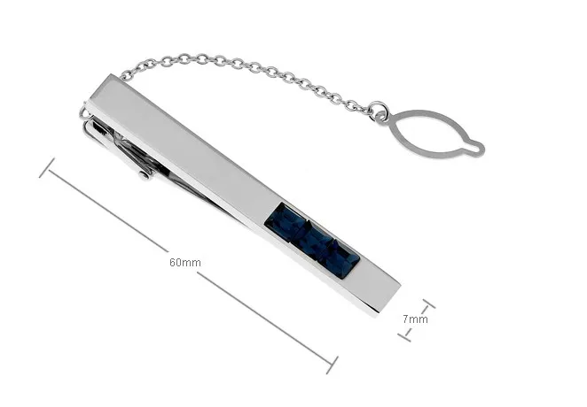 

Promotion! Men Cufflinks wholesale&retail top copper Blue Colour Crystal Design Tie Clips Free Shipping