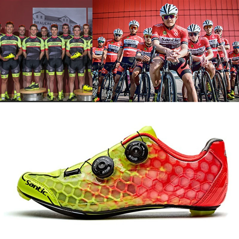 Santic Мужская обувь для велоспорта из углеродного волокна сверхлегкая дышащая