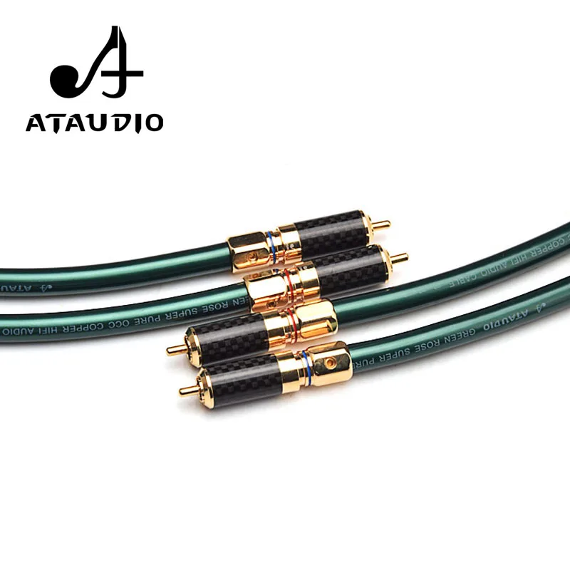 ATAUDIO Hifi RCA кабель Hi end Pure OCC 2RCA Штекерный аудио 1 м 2 м|Кабели VGA| |