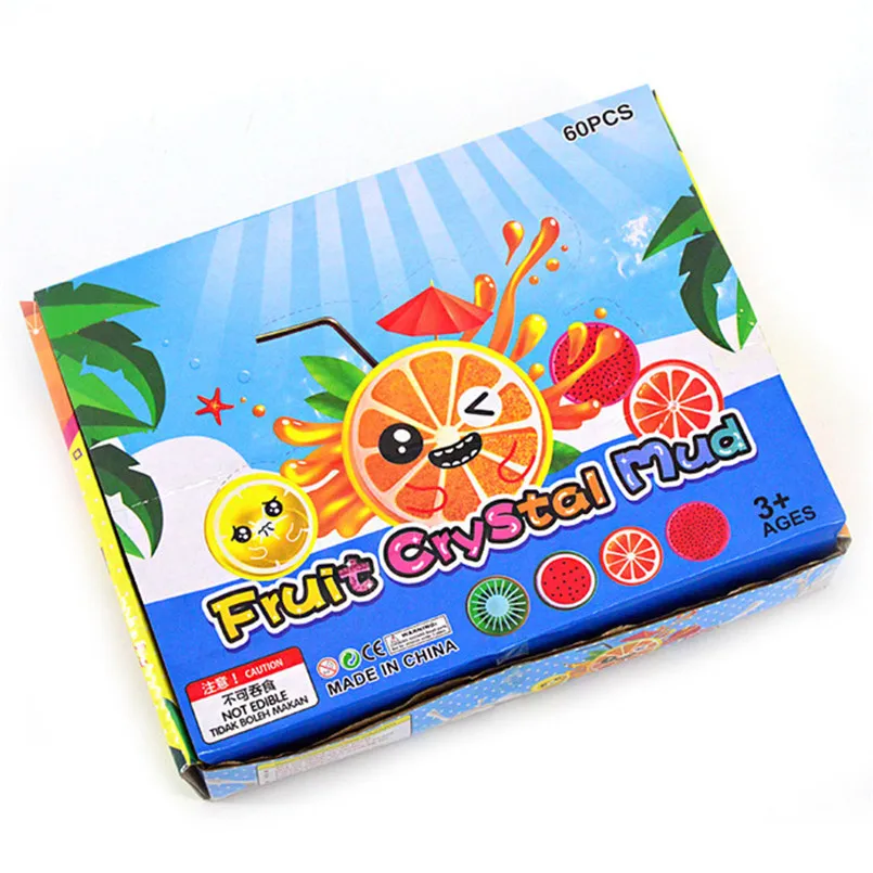 60 шт./кор. Fruit Slime Цветной кристальная почва Для детей игрушка пластилин полимера Пластилин грязи Playdough игрушки подарок