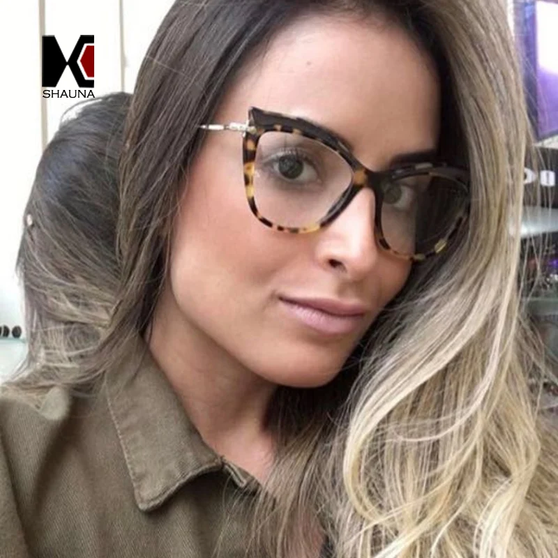 SHAUNA, Новое поступление, женские оправа для очков в стиле кошачьи глаза, трендовые женские очки с защитой от синих лучей, UV400