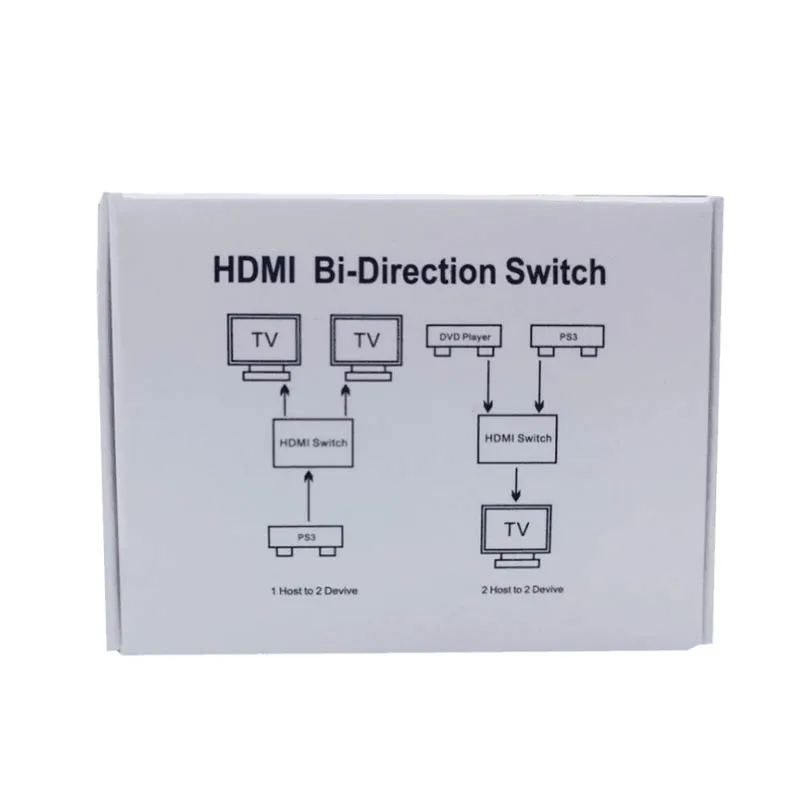 HDMI переключатель 2to1 или HDMI сплиттер 1to2 HDMI bi-направления switcher Splitter Селектор с HDCP Passthrough 3D 1080 P 4 К X 2 К