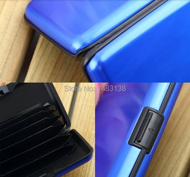 

12 colors Waterproof New Deluxe Aluma Aluminum rfid blocking Credit Card wallet Protect credit card safety from the theif