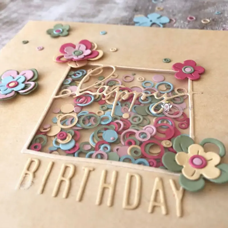 Счастливая рамка металлические Вырубные штампы фотообои карточки тиснение