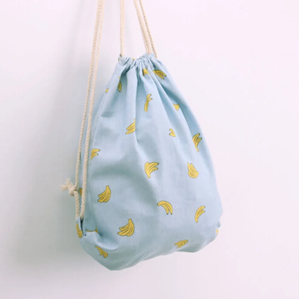 1 шт. хлопчатобумажная и льняная Женская пляжная сумка с мультяшным принтом