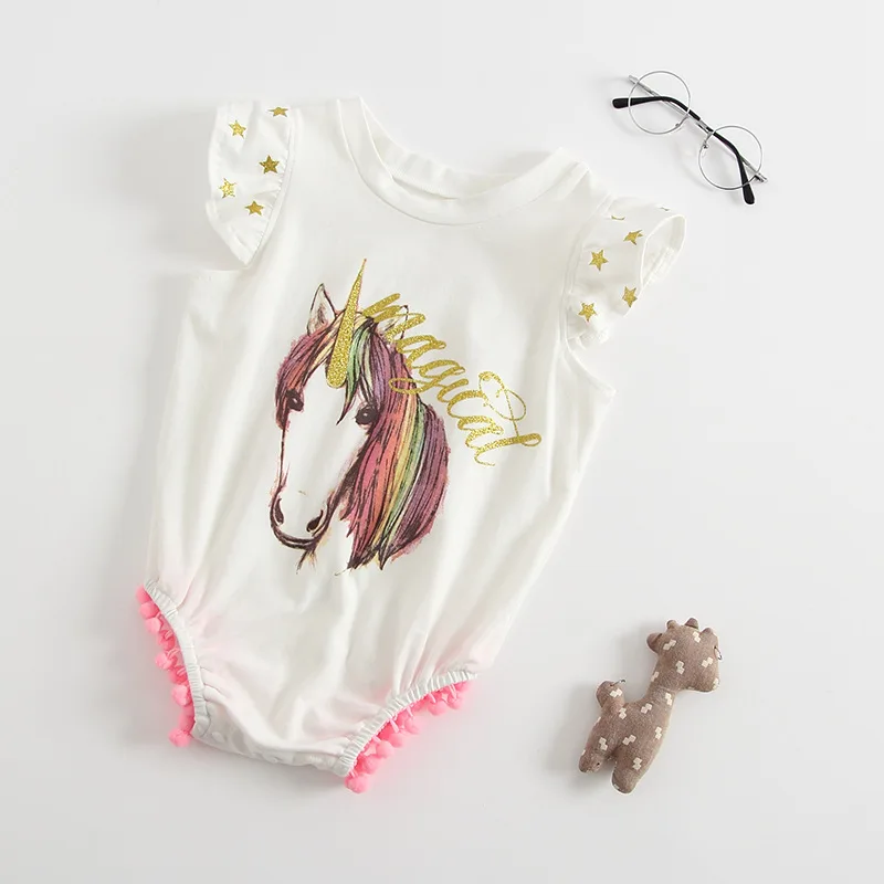 Unicornio/милый комбинезон для новорожденных Детский маленьких девочек Единорог